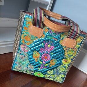 Colorful Embroidered Tote Bag